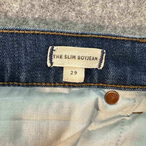 Madewell Jeans Womens 29 The Slim Boyjean Midrise Medium Wash Distressed - Picture 10 of 11